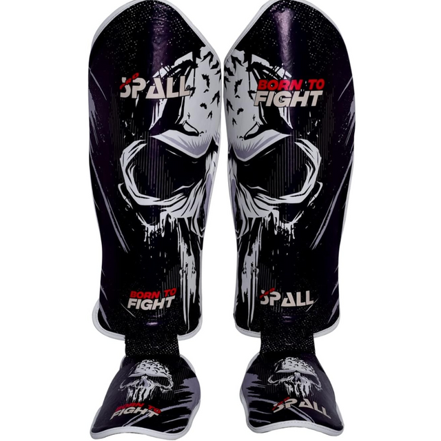 Shin Instep Pads S M L XL Black Red Blue for Protective Leg BJJ Karate Sparring Kickboxing Martial Arts MMA Boxing and Training Equipment Gear Perfect for Men By SPALL(SI-1357)