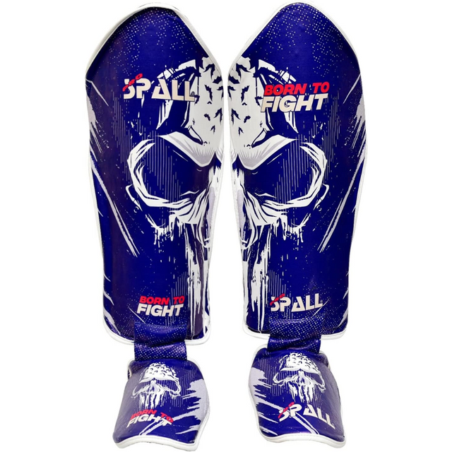 Shin Instep Pads S M L XL Black Red Blue for Protective Leg BJJ Karate Sparring Kickboxing Martial Arts MMA Boxing and Training Equipment Gear Perfect for Men By SPALL(SI-1357)