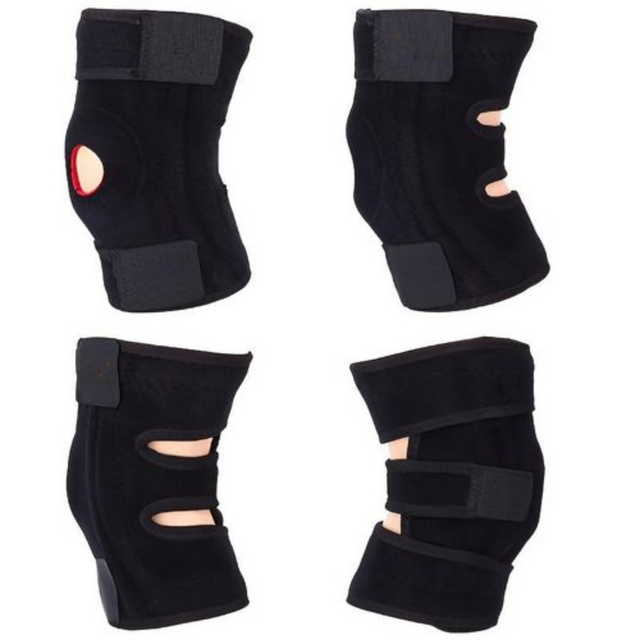 1pc Adjustable Fiess Knee Support Brace - Elastic Patella Belt with Secure Straps Cut-Out Design