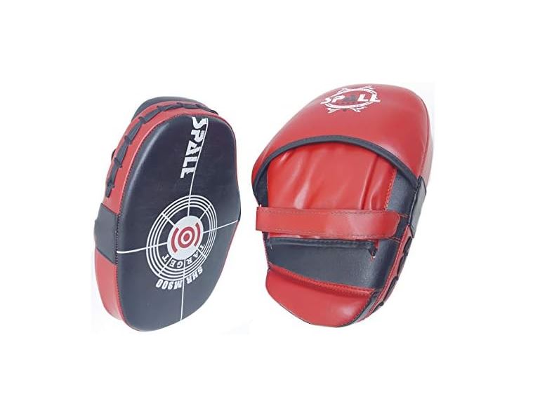 Focus Pads Set Blue Red Height 27cm Width 20cm Depth 6.5cm Durable & Comfortable Punching Mitts for Muay Thai Karate Boxing Fitness Kickboxing Sparring Martial Arts Hand Target Strike Shield(SI-1059)