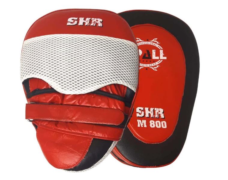 Focus Pad Red Blue Curved Punching Mitt for Kickboxing Muay Thai MMA Martial Art UFC Karate Boxing Gym Practice Training Ideal for Kids Men & Women(SI-1060)