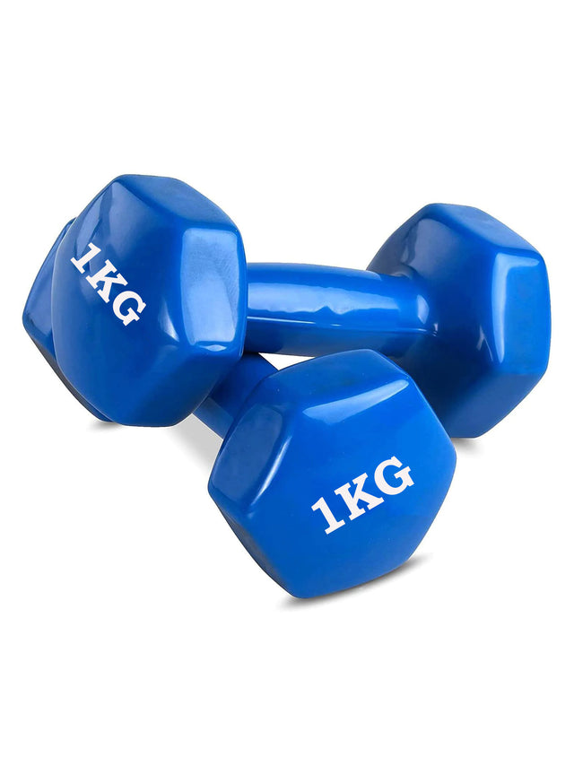 Vinyl Dumbbells 1-6kg – Red & Blue | Non-Slip Hand Weights for Home & Gym Workouts 9048