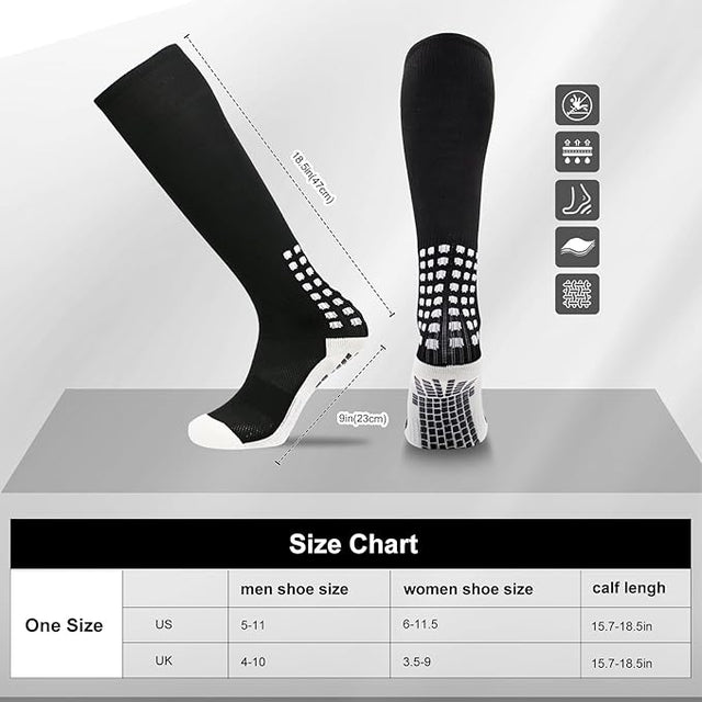 Unisex Adult Grip Soccer Socks for Men Knee soccer socks