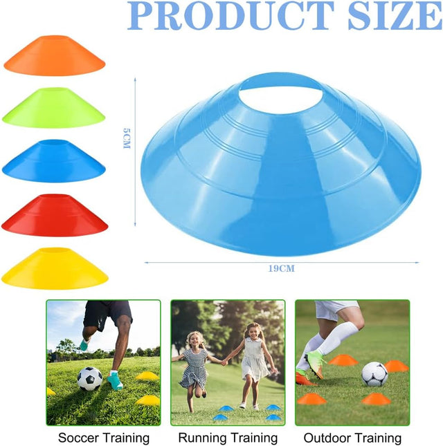 Set Of 50 Football Training Cones With Cone Holder Training Equipment Cones For Football Training Sports Cones Football Cones Training Set Space Marker Cones