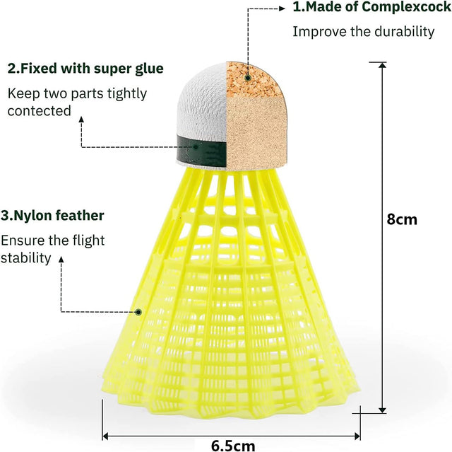 12 pices  Badminton Shuttlecocks For Outdoor Indoor Sports S2351