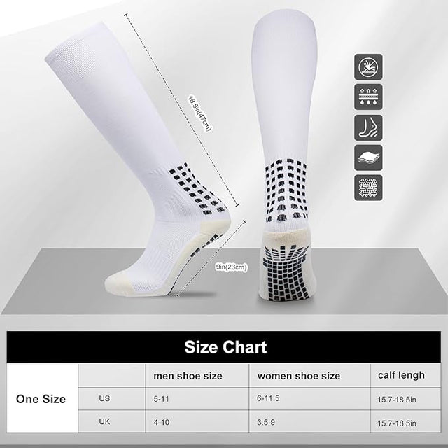 Unisex Adult Grip Soccer Socks for Men Knee soccer socks