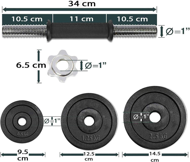 20KG Dumbbell Set Adjustable With Box 18-Piece 9006