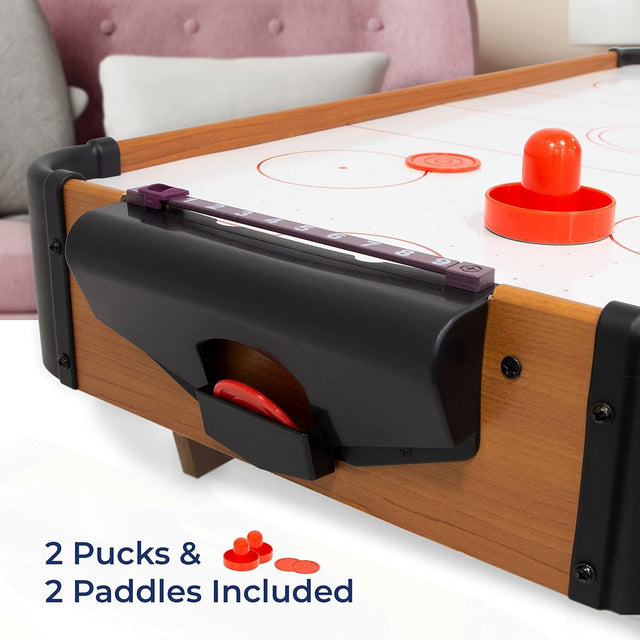 Air Hockey Tabletop Game - Tournament Air Hockey Table Game for Kids - 2 Strikers, 2 Pucks -