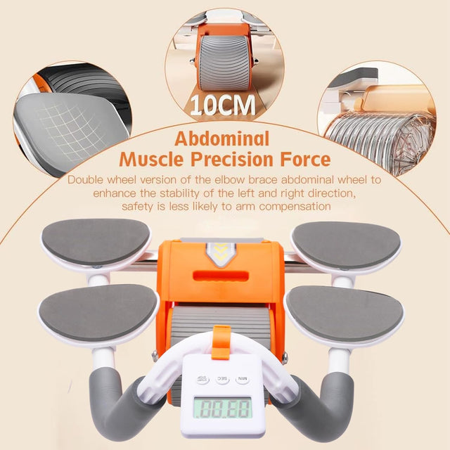 2 Ans 1 Smart AB Wheel Built In Chip Accurate Recording Automatic Rebound Abs Workout Equipment Good Stability Free Thickened Pads Not Hurting The Knees