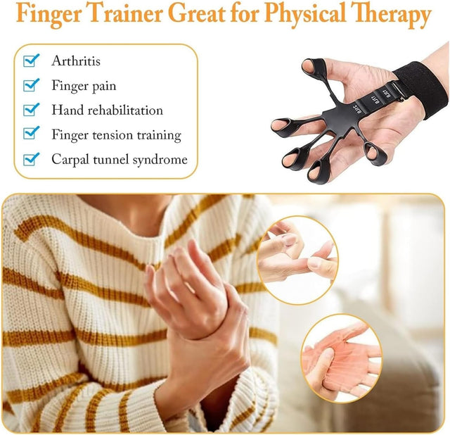 Finger Strengthener 1pcs, Grip Strength Trainer, Hand Strengthener for Strength Training, 6 Resistant Level Finger Exerciser