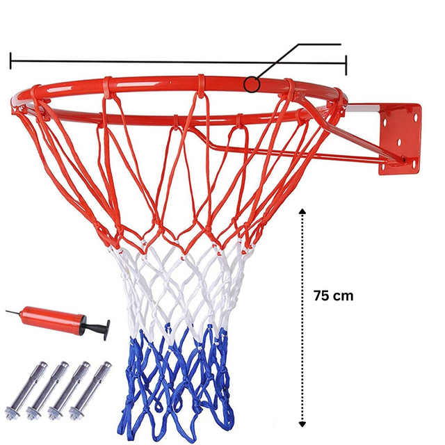 75cm Basketball Hoop, Basketball Rim Goal Wall Mounted Basketball Hoop Indoor Outdoor Hanging Basketball Hoop. 238501