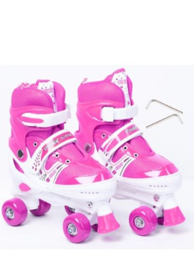 Kids Unisex Adjustable Four Wheel Roller Skating Shoes With Stopper Making it Easier for kids to Balance 238806