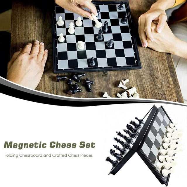 Magnetic Chess Board Set, Folding Travel Chess Game with Portable Storage, Durable ABS Material