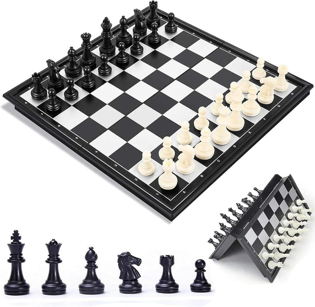 Magnetic Chess Board Set, Folding Travel Chess Game with Portable Storage, Durable ABS Material