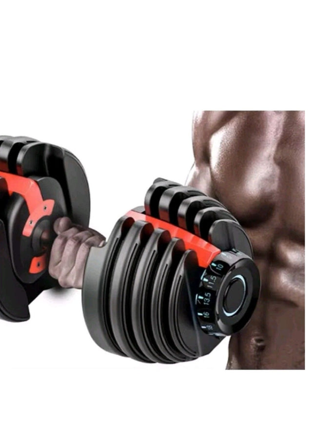 24KG PAIR of Smart ADJUSTABLE DUMBBELLS with Quick Automatic 15 Different Weights Adjustment and Weighing Board, For Home Gym Exercises and Workouts 2110320