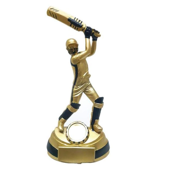 Cricket Batsman Trophy Height 22 cm Width 10 cm Depth 5 cm Gold/Black For Sports Competitions Party Celebrations Home Tournaments Decoration Appreciation Gift Ceremony Sport Awards(1990)