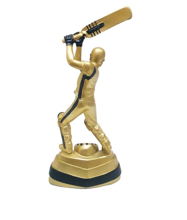 Cricket Batsman Trophy Height 22 cm Width 10 cm Depth 5 cm Gold/Black For Sports Competitions Party Celebrations Home Tournaments Decoration Appreciation Gift Ceremony Sport Awards(1990)