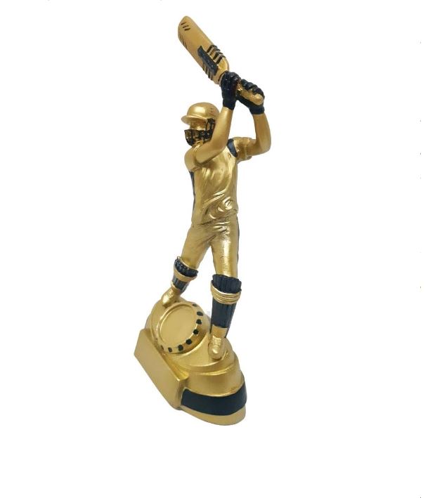 Cricket Batsman Trophy Height 22 cm Width 10 cm Depth 5 cm Gold/Black For Sports Competitions Party Celebrations Home Tournaments Decoration Appreciation Gift Ceremony Sport Awards(1990)