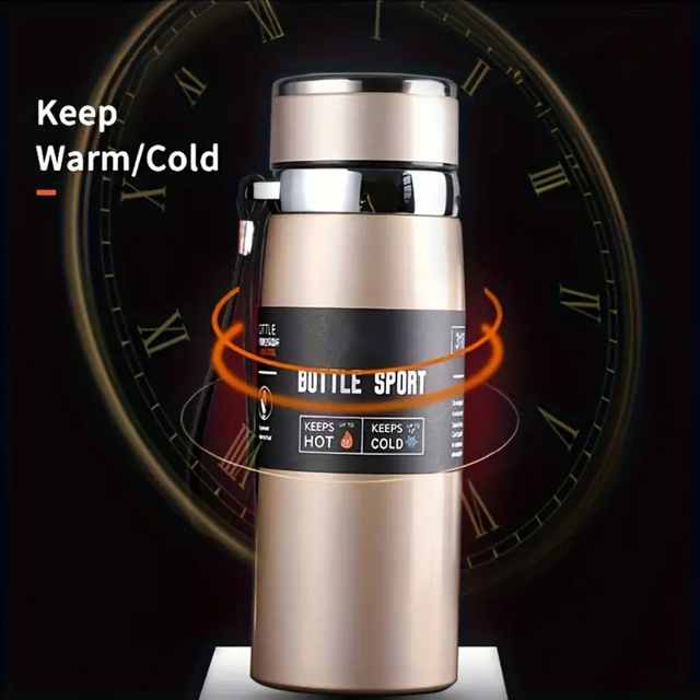Double Wall Stainless Steel Travel Mug, 1000ml Insulated Water Bottle, Thermos for Car, Outdoor