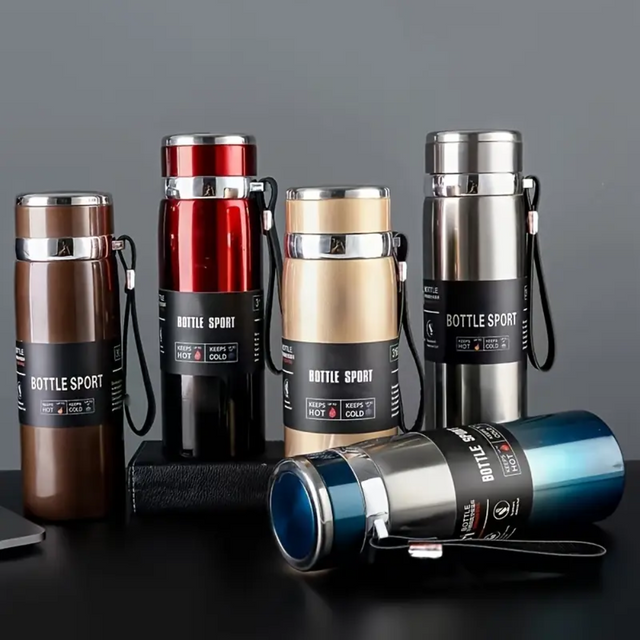Double Wall Stainless Steel Travel Mug, 1000ml Insulated Water Bottle, Thermos for Car, Outdoor