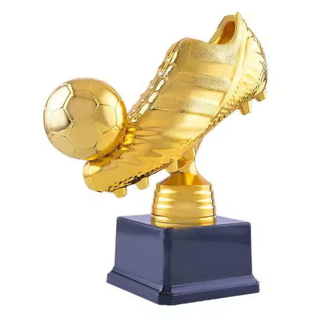 23cm Golden Football Shoe Trophy – Soccer Award for Tournaments, Ceremonies, and Celebrations – Durable Plastic Material with Sturdy Base
