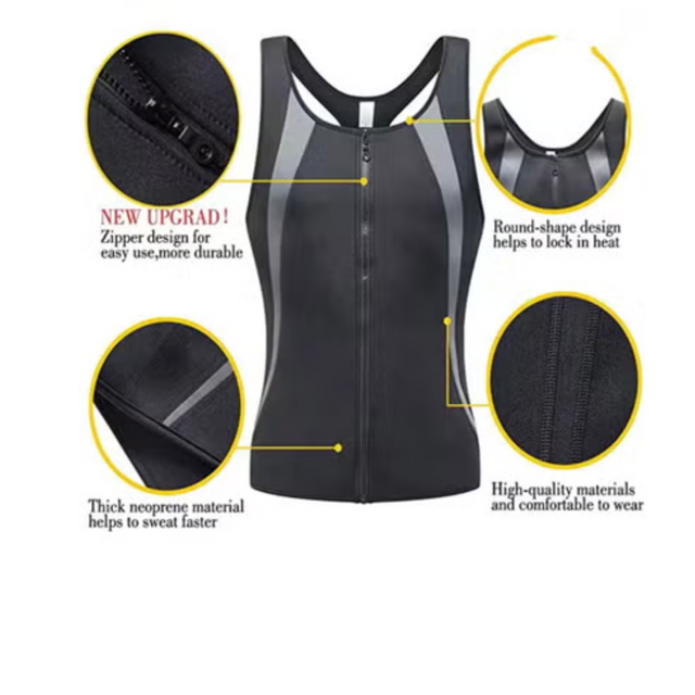 Men Sweat Vest Waist Trainer Body Shaper Hot Neoprene Sport Fitness Gym Workout Sauna Tank Top