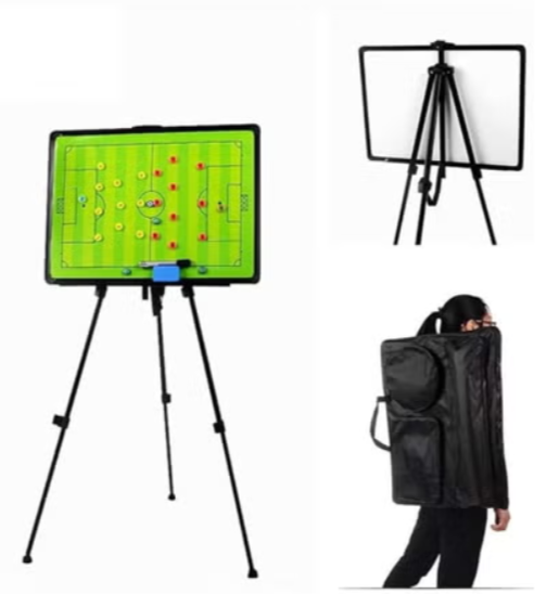 Football Soccer Magnetic Coaching Board Whiteboard With Display Stand, Carry Bag Dry Erase, Marker Pen and Magnets - Foldable and Portable Tactic Board Strategy Board Kit