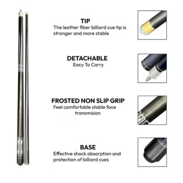 2-Piece 58 Inch13 mm Carbon Fibre Billiard Pool Cue Composite Pool Cue Sticks Set