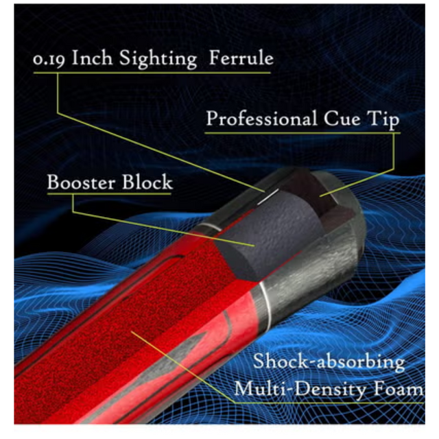 2-Piece 58 Inch13 mm Carbon Fibre Billiard Pool Cue Composite Pool Cue Sticks Set