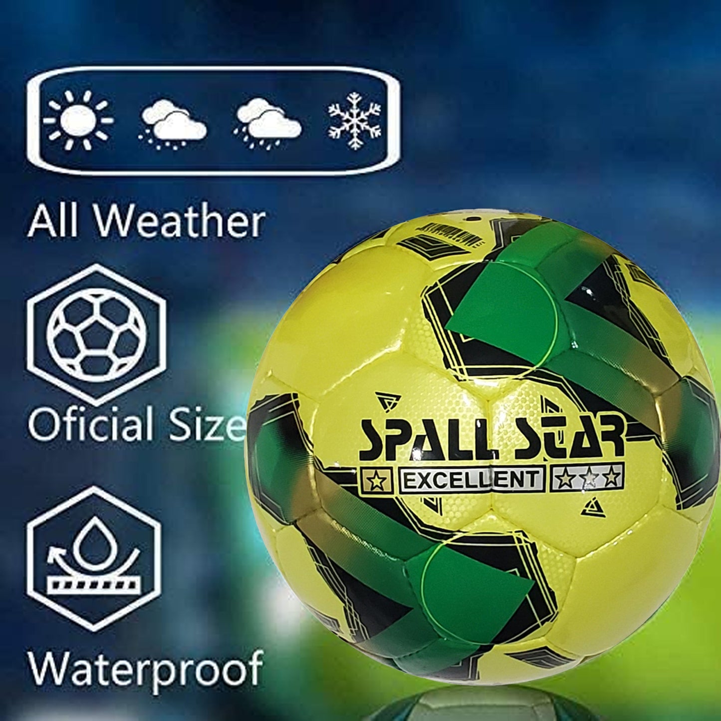 Football Soccer Ball For matches World Cup Best Indoor/Outdoor Water Proof Ball For Professional Training And Matches For Men And Women Youth And Adult(CR-671)