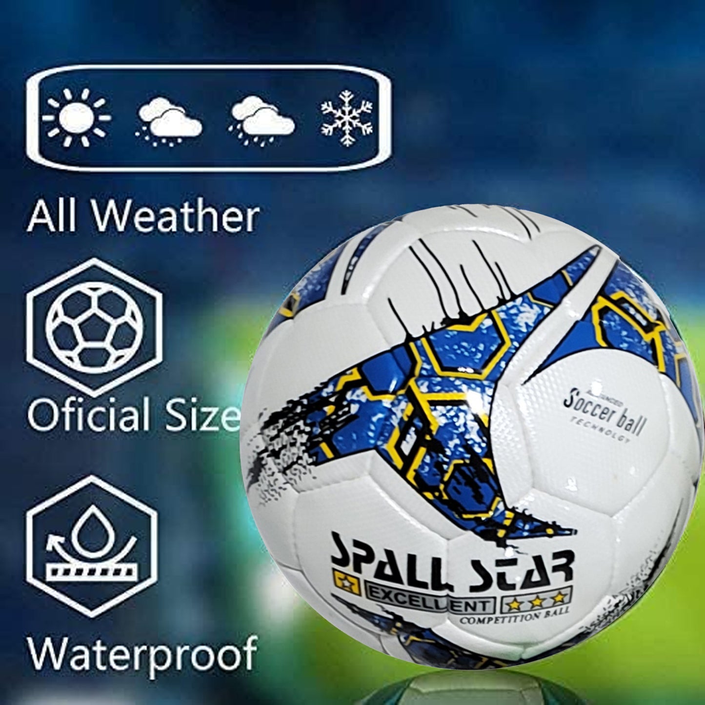 Football Soccer Balls For Matches World Cup Best Indoor/Outdoor Water Proof Ball For Professional Training And Match Men And Women Youth And Adult(CR-701)