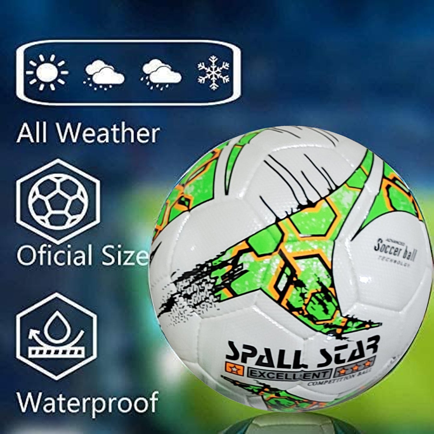 Football Soccer Balls For Matches World Cup Best Indoor/Outdoor Water Proof Ball For Professional Training And Match Men And Women Youth And Adult(CR-701)