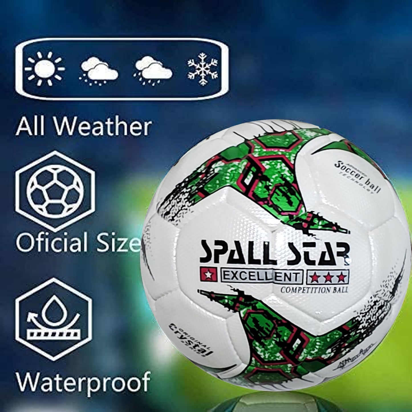 Football Soccer Balls For Matches World Cup Best Indoor/Outdoor Water Proof Ball For Professional Training And Match Men And Women Youth And Adult(CR-701)