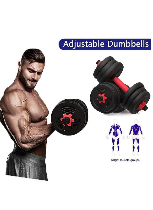 20KG Adjustable Weightlifting Dumbbell Set With Non Slip Rod And Barbells For Home Gym Exercise
