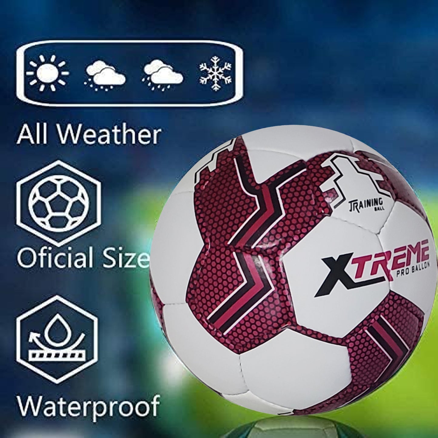 Football Soccer Ball For Matches World Cup Best Indoor/Outdoor Water Proof Ball For Professional Training And Match Men And Women Youth And Adult(GP-647)