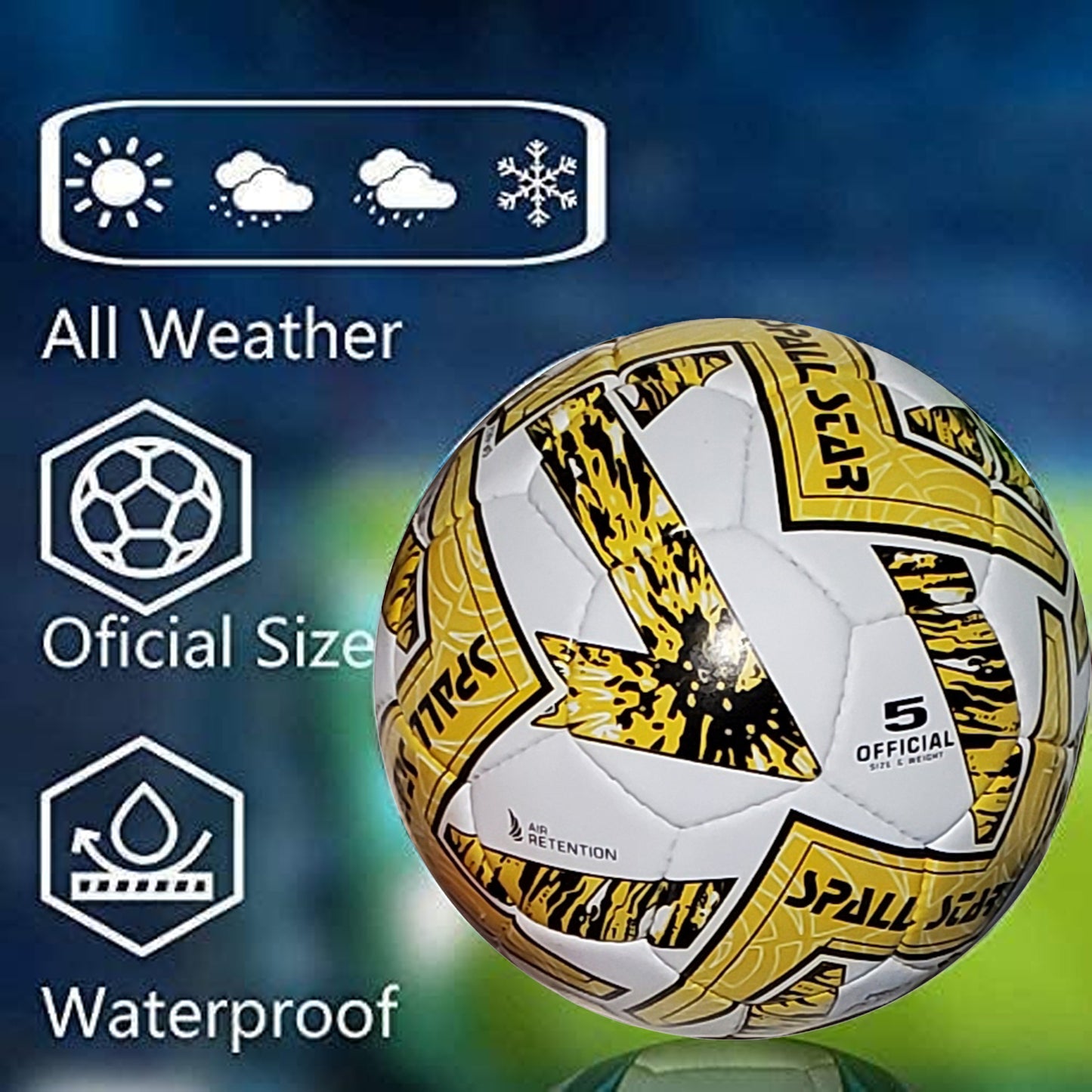 Football Soccer Balls For Matches World Cup Best Indoor/Outdoor Water Proof Ball For Professional Training And Match Men And Women Youth And Adult(GP-662)