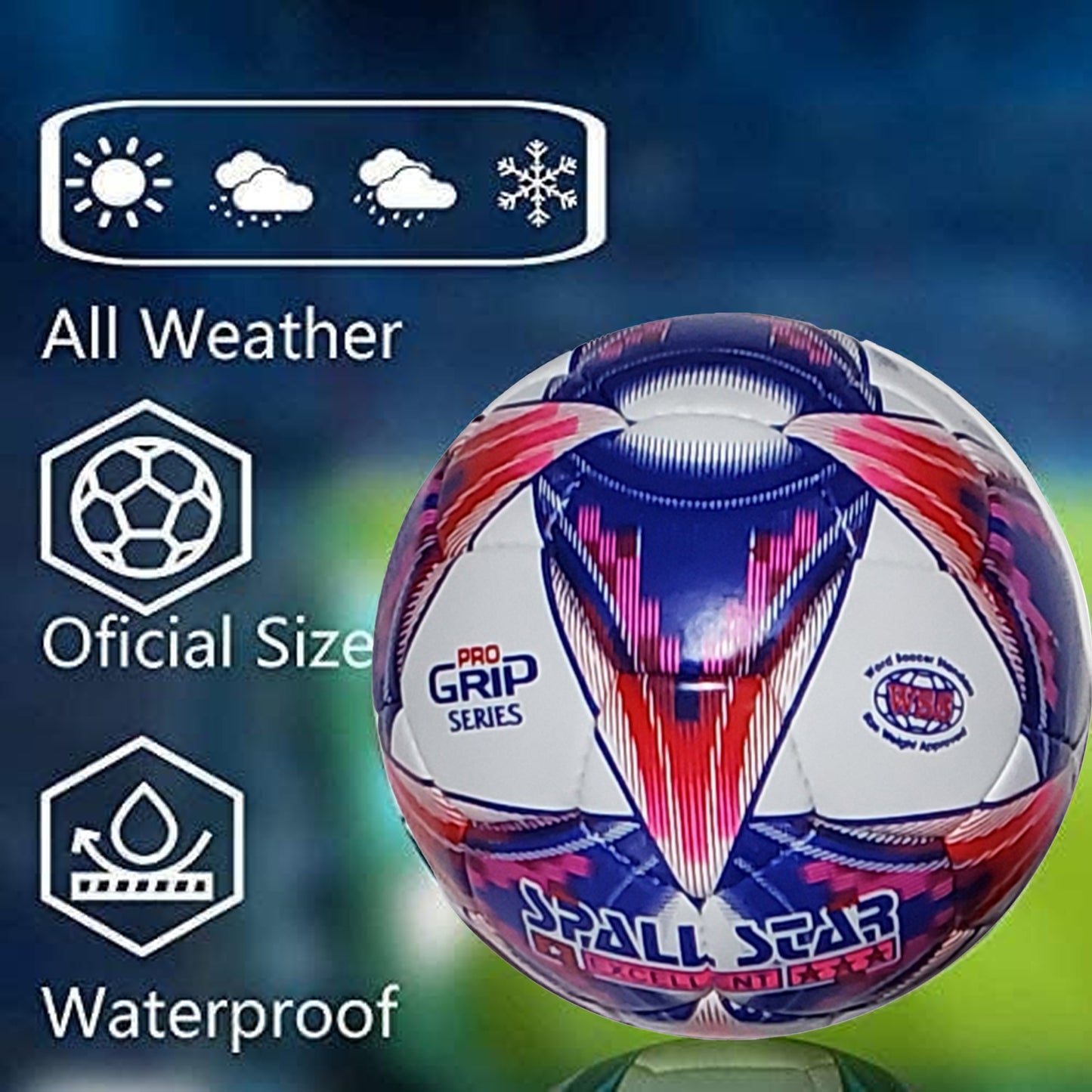 Football Soccer Ball For Matches World Cup Best Indoor/Outdoor Water Proof Ball For Professional Training And Match Men And Women Youth And Adult(GP-682)