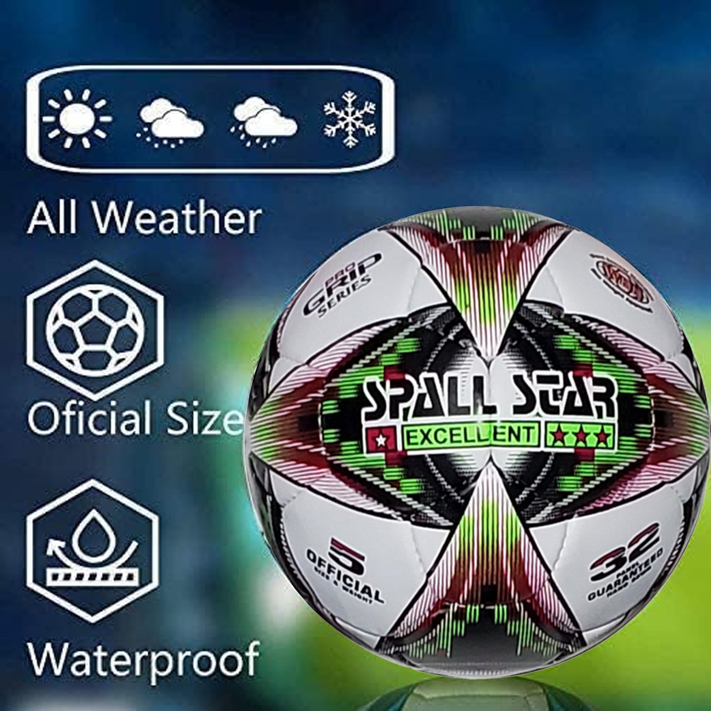 Football Soccer Ball For Matches World Cup Best Indoor/Outdoor Water Proof Ball For Professional Training And Match Men And Women Youth And Adult(GP-682)