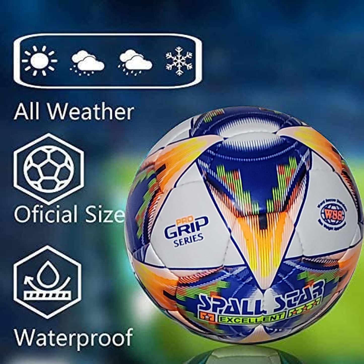 Football Soccer Ball For Matches World Cup Best Indoor/Outdoor Water Proof Ball For Professional Training And Match Men And Women Youth And Adult(GP-682)