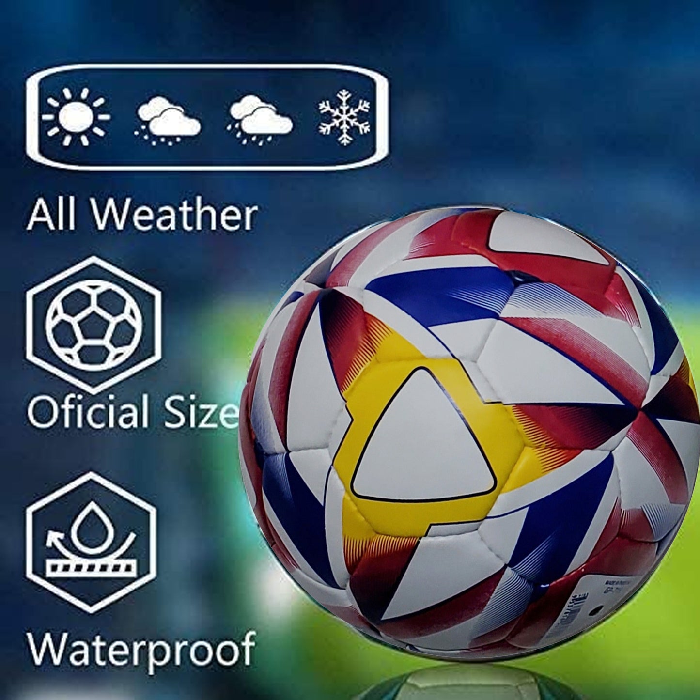 Football Soccer Ball For Matches World Cup Best Indoor/Outdoor Water Proof Ball For Professional Training And Match Men And Women Youth And Adult(GP-719)