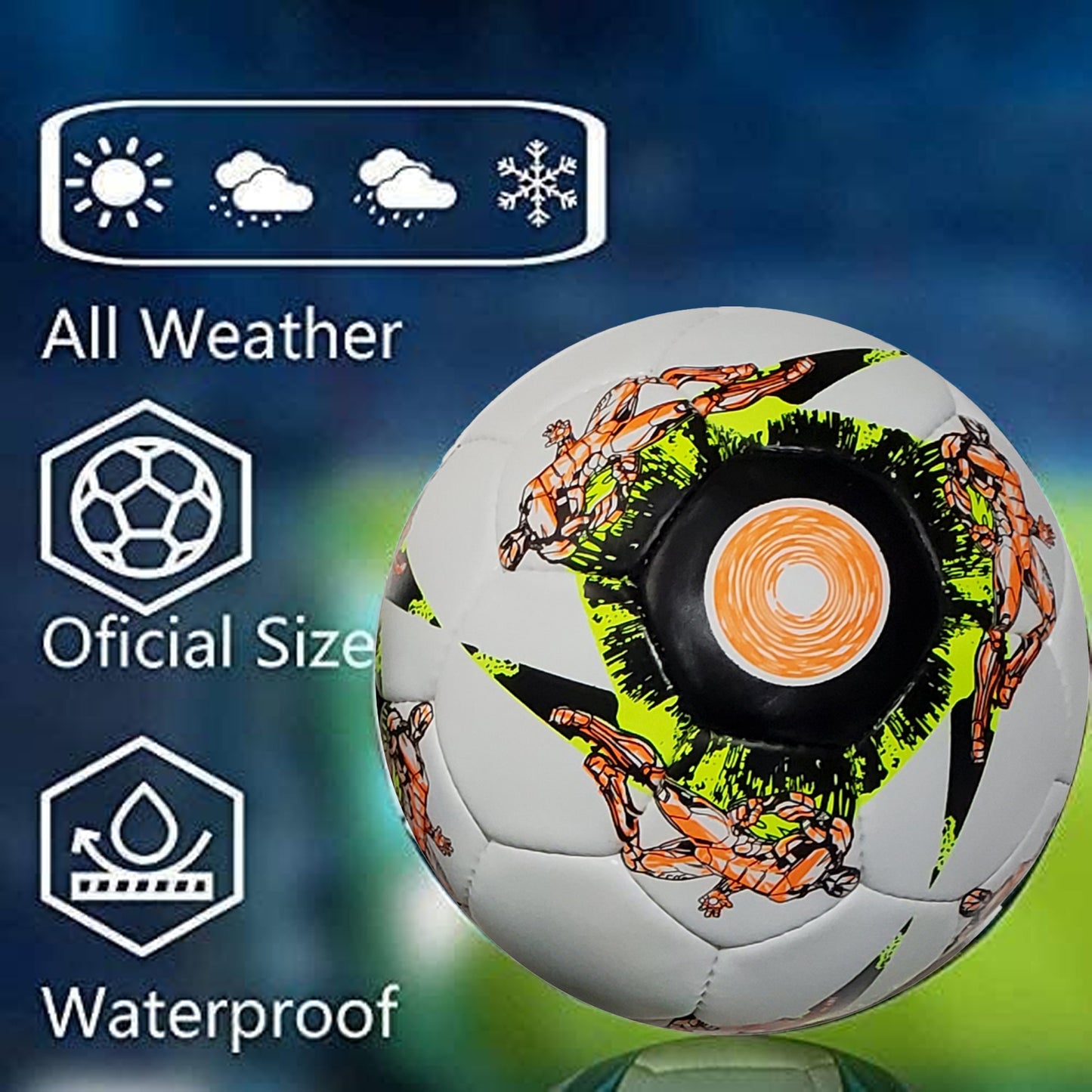 Football Soccer Ball For Matches World Cup Best Indoor/Outdoor Water Proof Ball For Professional Training And Match Men And Women Youth And Adult(GP-721)