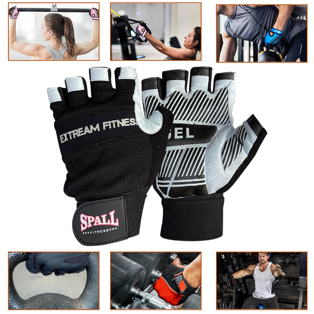 Weight Lifting leather Gloves Short Strap Power Lifting Gloves Strong Grip Palm Exercise Fitness Strengthen Gloves Home Gym (251223)