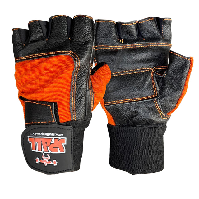 Weight Lifting Leather Gloves Short Strap Power Lifting Gloves Strong Grip Palm Exercise Fitness Strengthen Gloves Home Gym (11001)