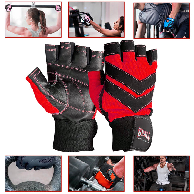 Weight Lifting Leather Gloves Short Strap Power Lifting Gloves Strong Grip Palm Exercise Fitness Strengthen Gloves Home Gym(8726)