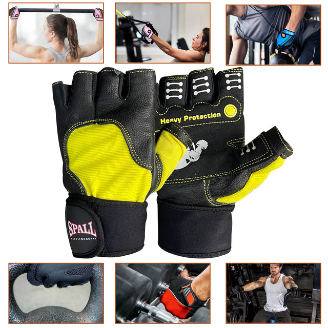 Weight Lifting Leather Gloves Short Strap Power Lifting Gloves Strong Grip Palm Exercise Fitness Strengthen Gloves Home Gym(211223)