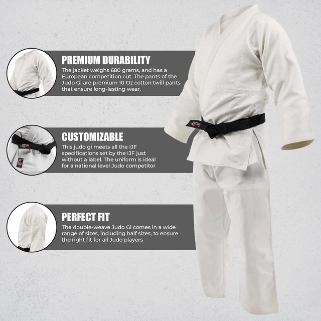 Judo Suit for Training & Competition – All Sizes Available, Durable Martial Arts Uniform with Jacket & Pants-2040