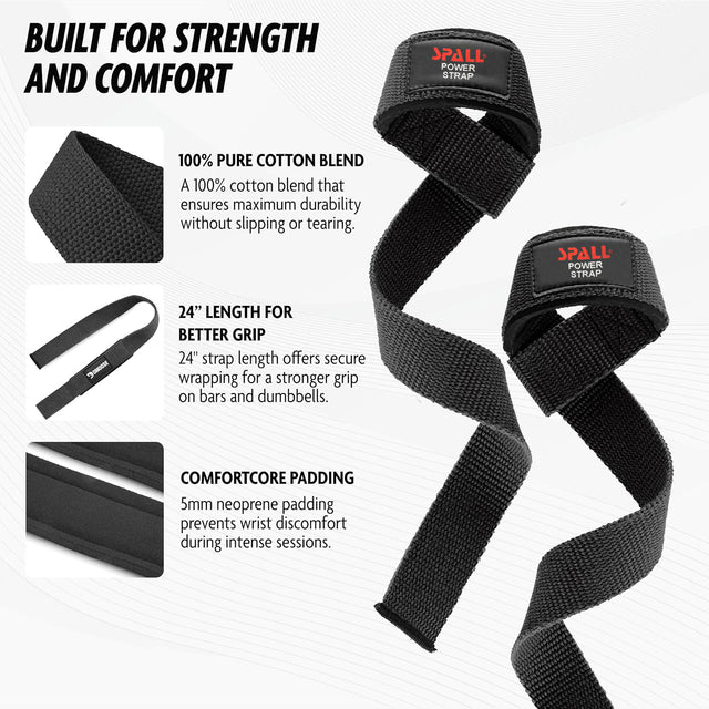 Weightlifting Strap 4mm Neoprene Padded Wrist Straps For Weightlifting & Powerlifting Cotton Lifting Strap With Silicone Grip For Men And Women Durable Deadlift Straps For Gym Workouts(SI-1103)