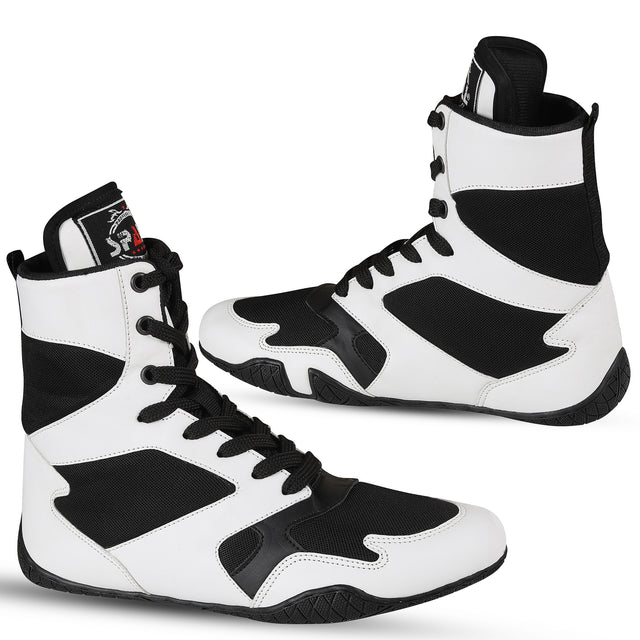 Boxing Shoes White Black For Professionals And Beginners (SI-1125)