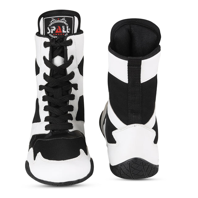 Boxing Shoes White Black For Professionals And Beginners (SI-1125)