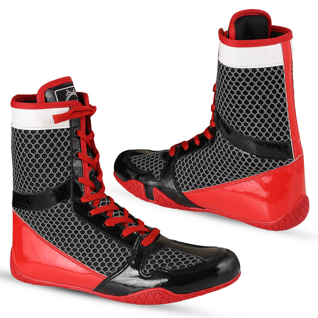 Boxing Shoes Red Black White For Professionals And Beginners (SI-1126)